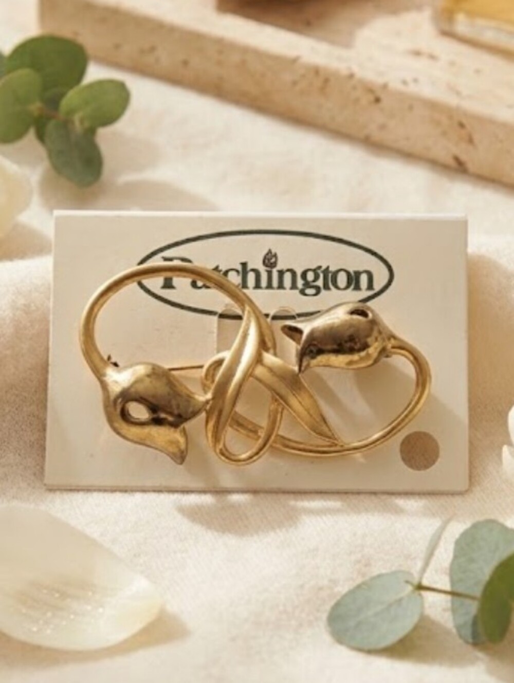 New Patchington Intertwined Gold Tulips Brooch